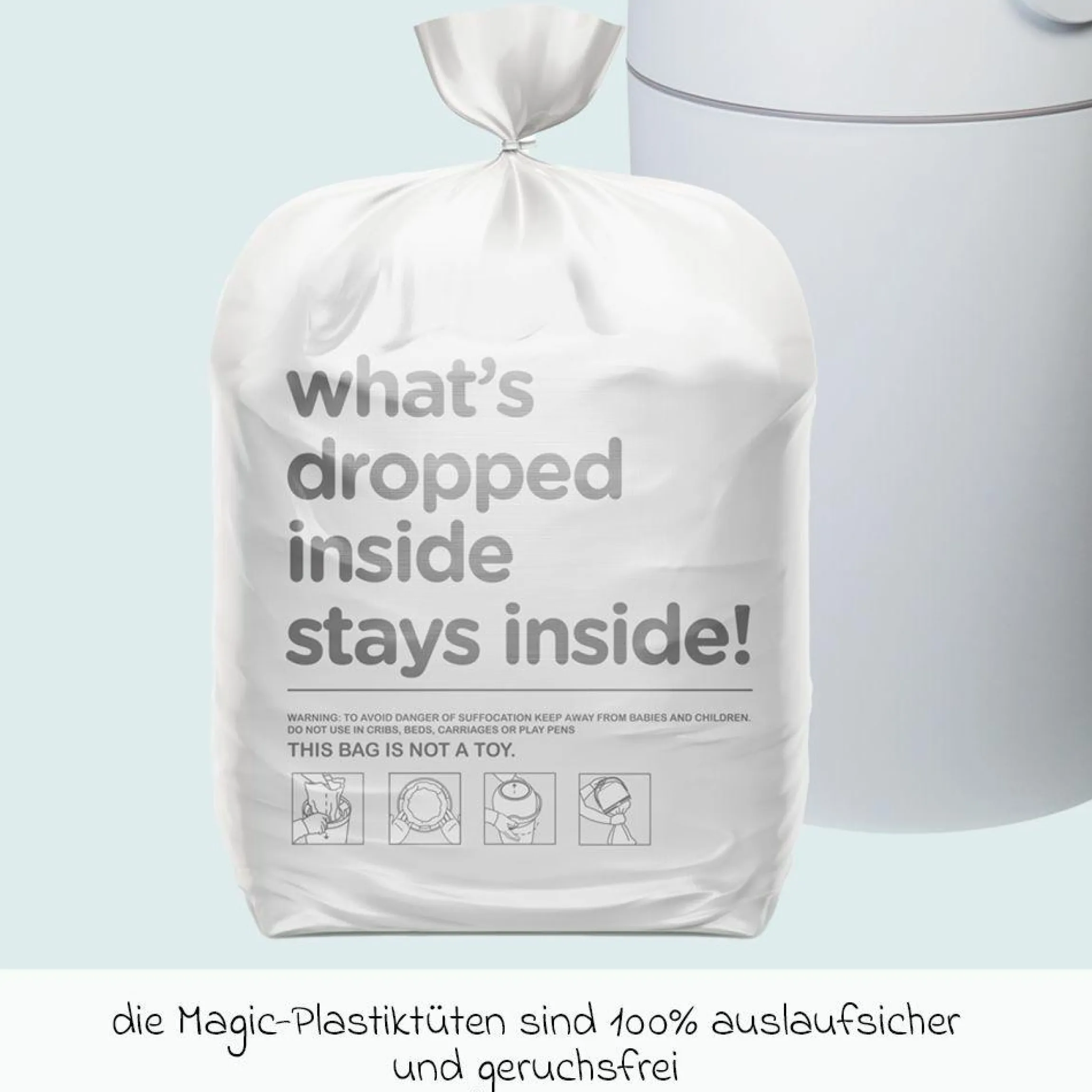 3er Pack Windelbeutel für Windeleimer Magic Majestic - Weiß