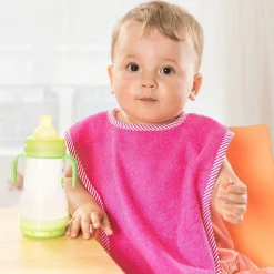 2er Set Riesen-Lätzchen mit Druckknöpfen - Dahlie Rosenpink