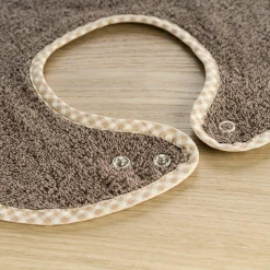 2er Set Riesen-Lätzchen mit Druckknöpfen - Natur Hellbraun