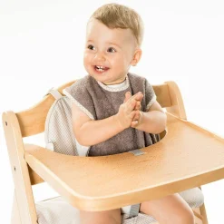 2er Set Riesen-Lätzchen mit Druckknöpfen - Natur Hellbraun