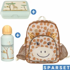 3er Set Rucksack, Brotdose & Trinkflasche - Giraffe Kaya