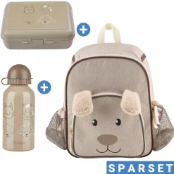 3er Set Rucksack, Brotdose & Trinkflasche - Hund Lucky