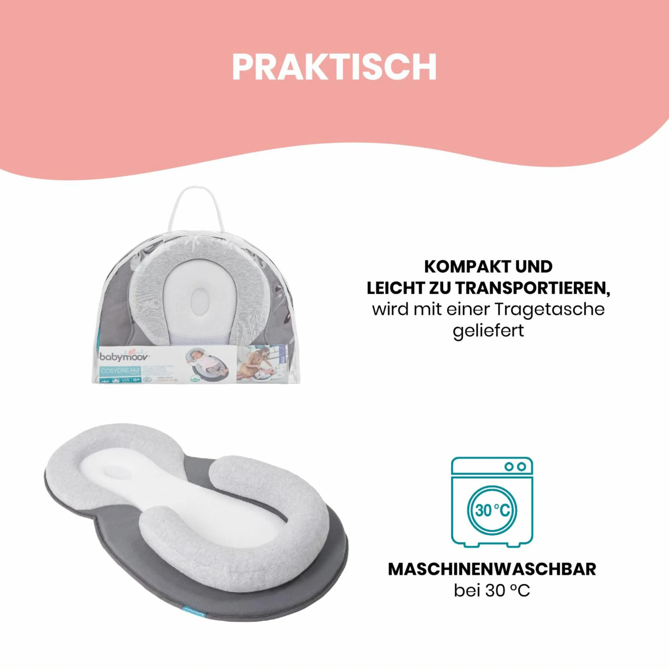Ergonomische Babystütze Cosydream + GRATIS 11-tlg. Pflege-Set Splash