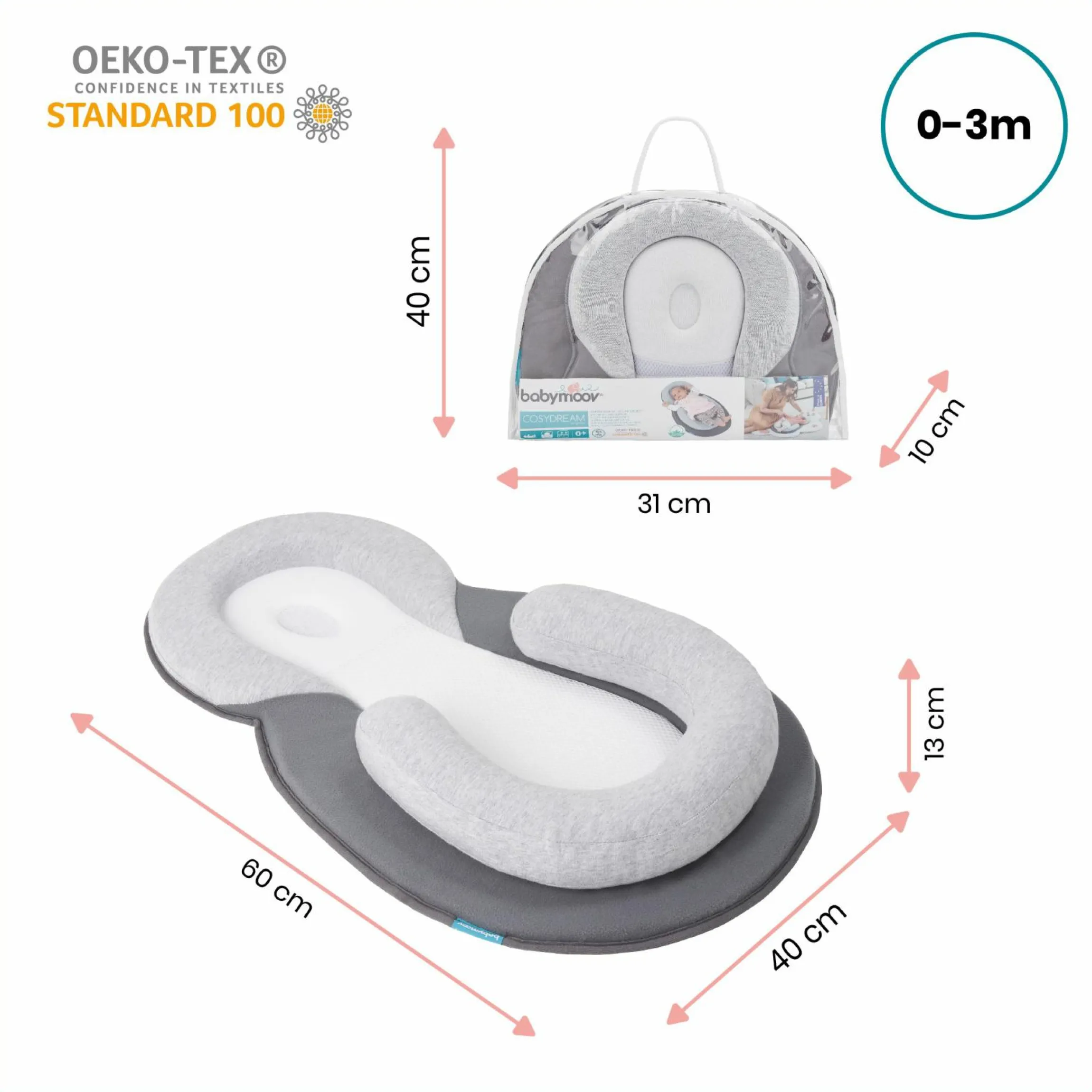 Ergonomische Babystütze Cosydream + GRATIS 11-tlg. Pflege-Set Splash