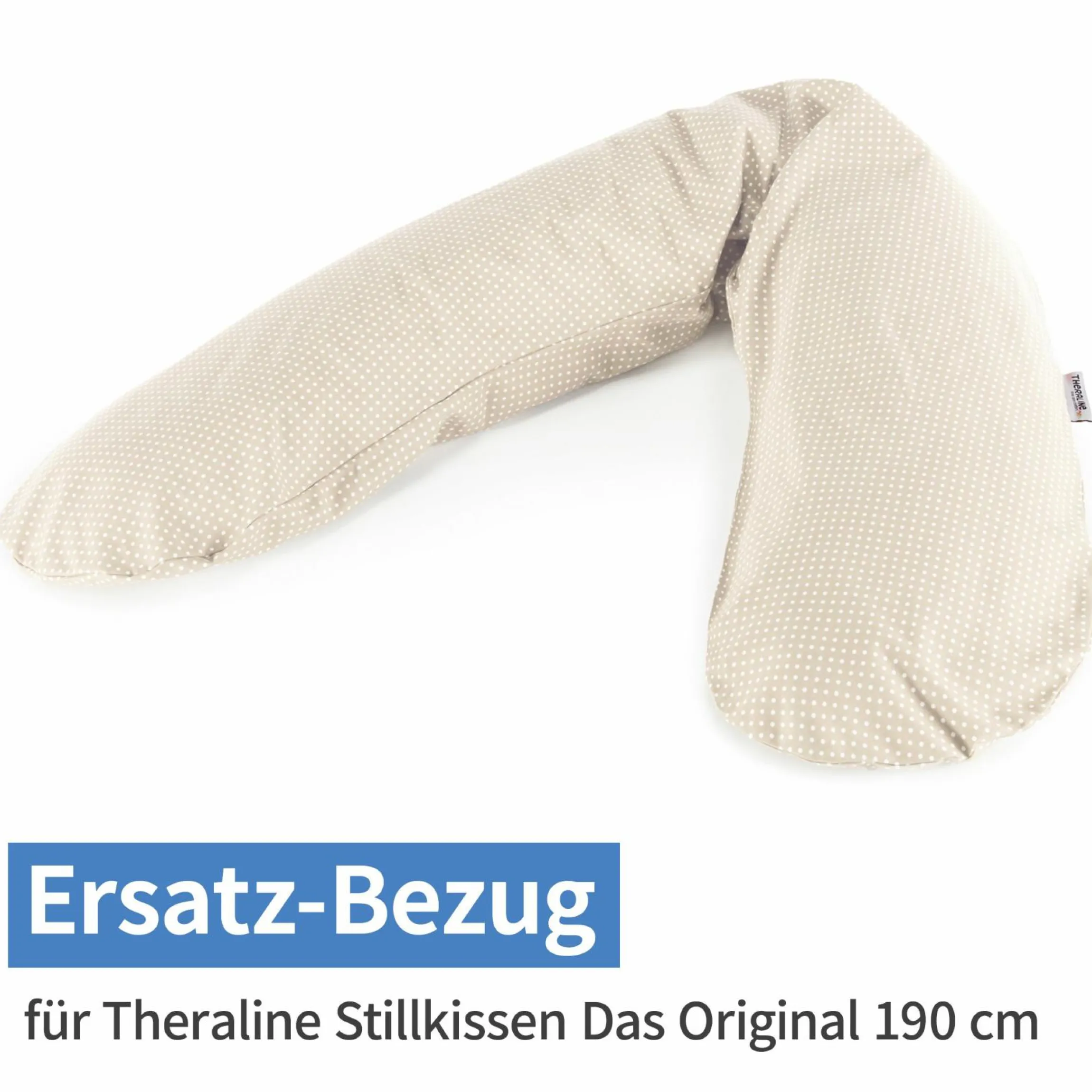 Ersatzbezug für Stillkissen Das Original 190 cm - Punkte - Beige