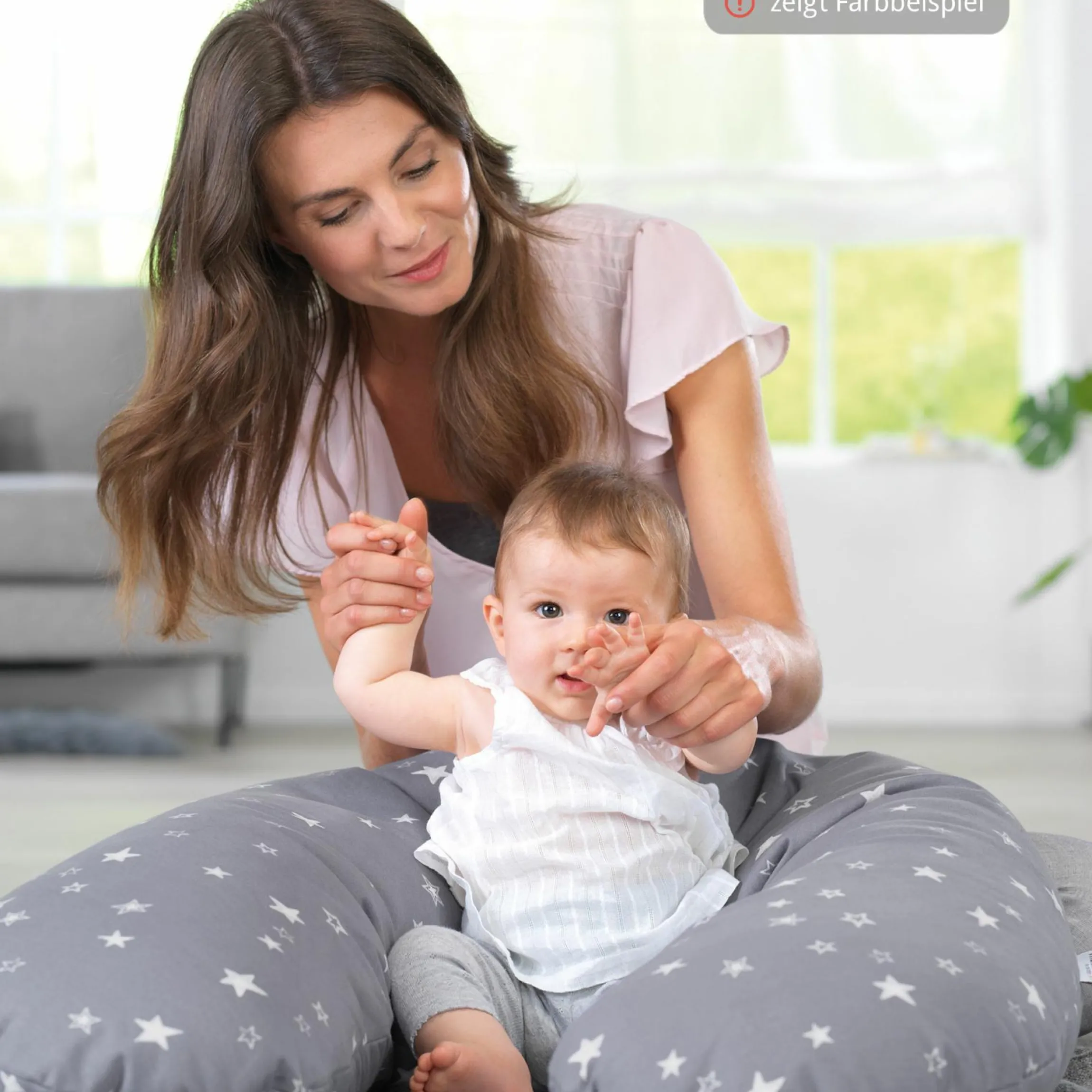 Ersatzbezug für Stillkissen Das Original 190 cm - Punkte - Beige