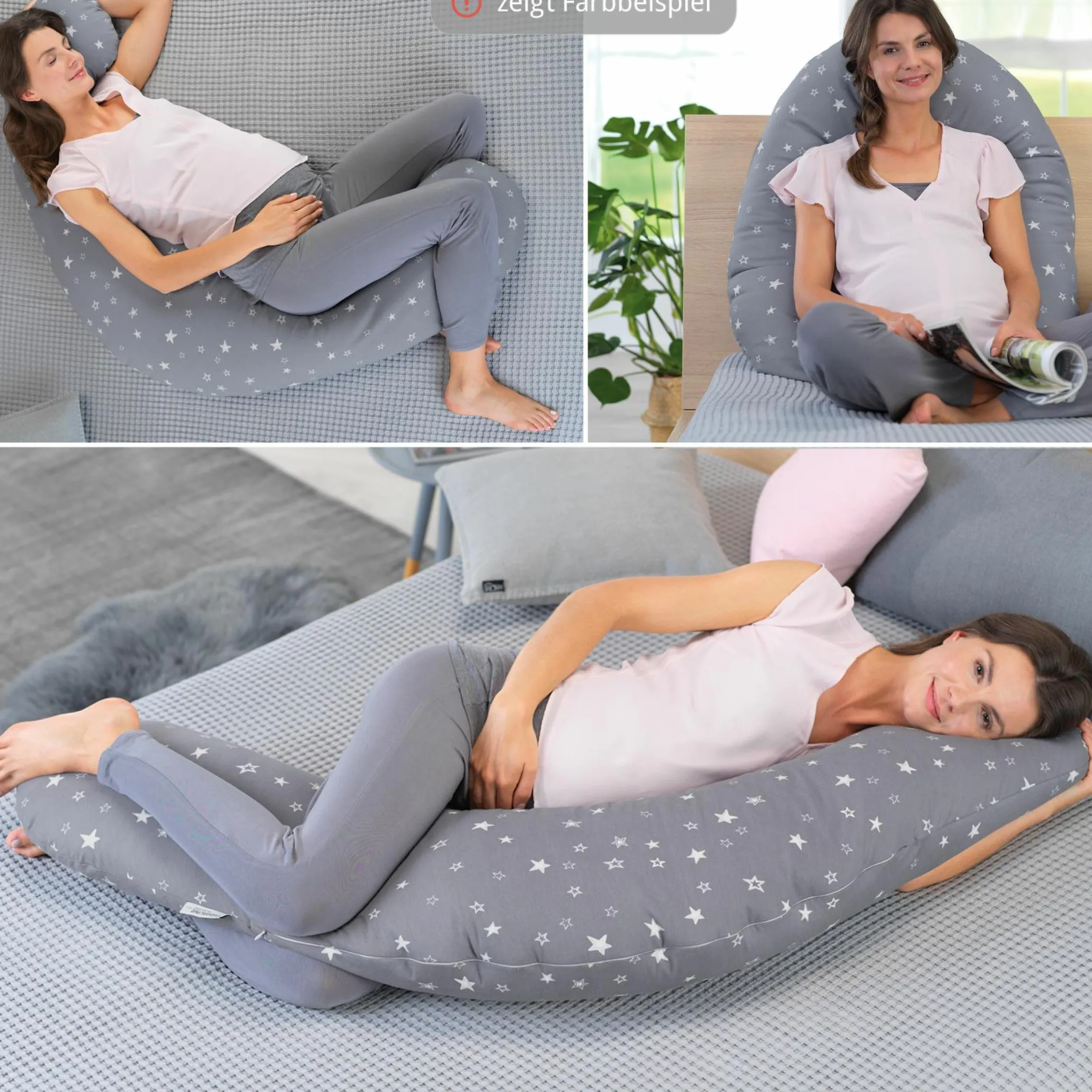 Ersatzbezug für Stillkissen Das Original 190 cm - Punkte - Beige