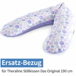 Ersatzbezug für Stillkissen Das Original 190 cm - Waterdots - Lila