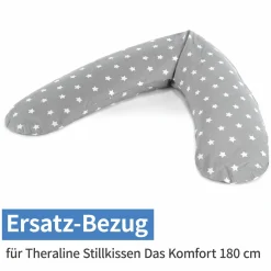 Ersatzbezug für Stillkissen Das Komfort 180 cm - Big Stars - Grau
