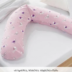Ersatzbezug für Stillkissen Das Komfort 180 cm - Vöglein - Rosè