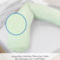 Ersatzbezug für Stillkissen Das Komfort 180 cm - Feine Blümchen
