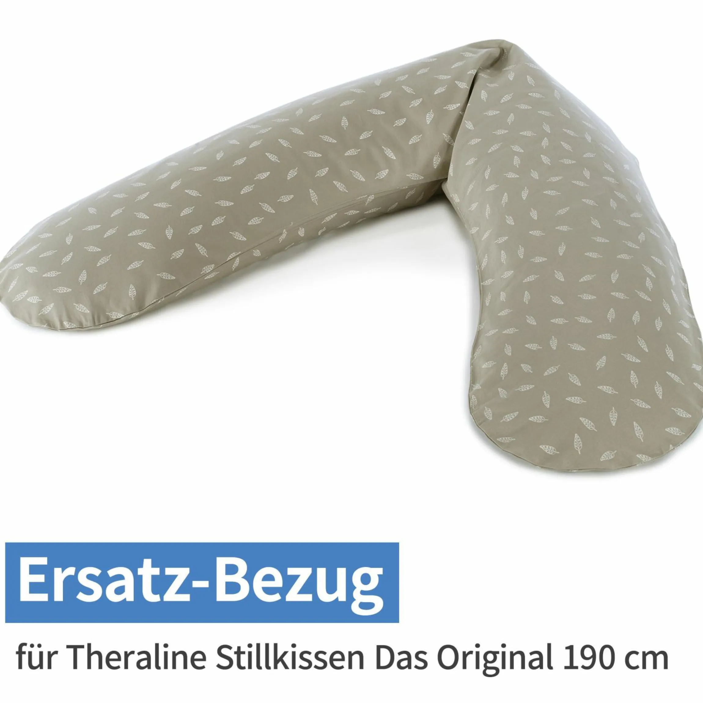 Ersatzbezug für Stillkissen Das Original 190 cm - Blättertanz - Taupe