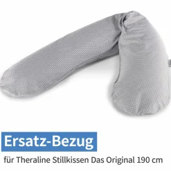 Ersatzbezug für Stillkissen Das Original 190 cm - Punkte - Grau