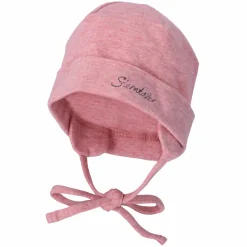 Erstlingsmütze Beanie zum Binden - Rosa meliert - Gr. 43