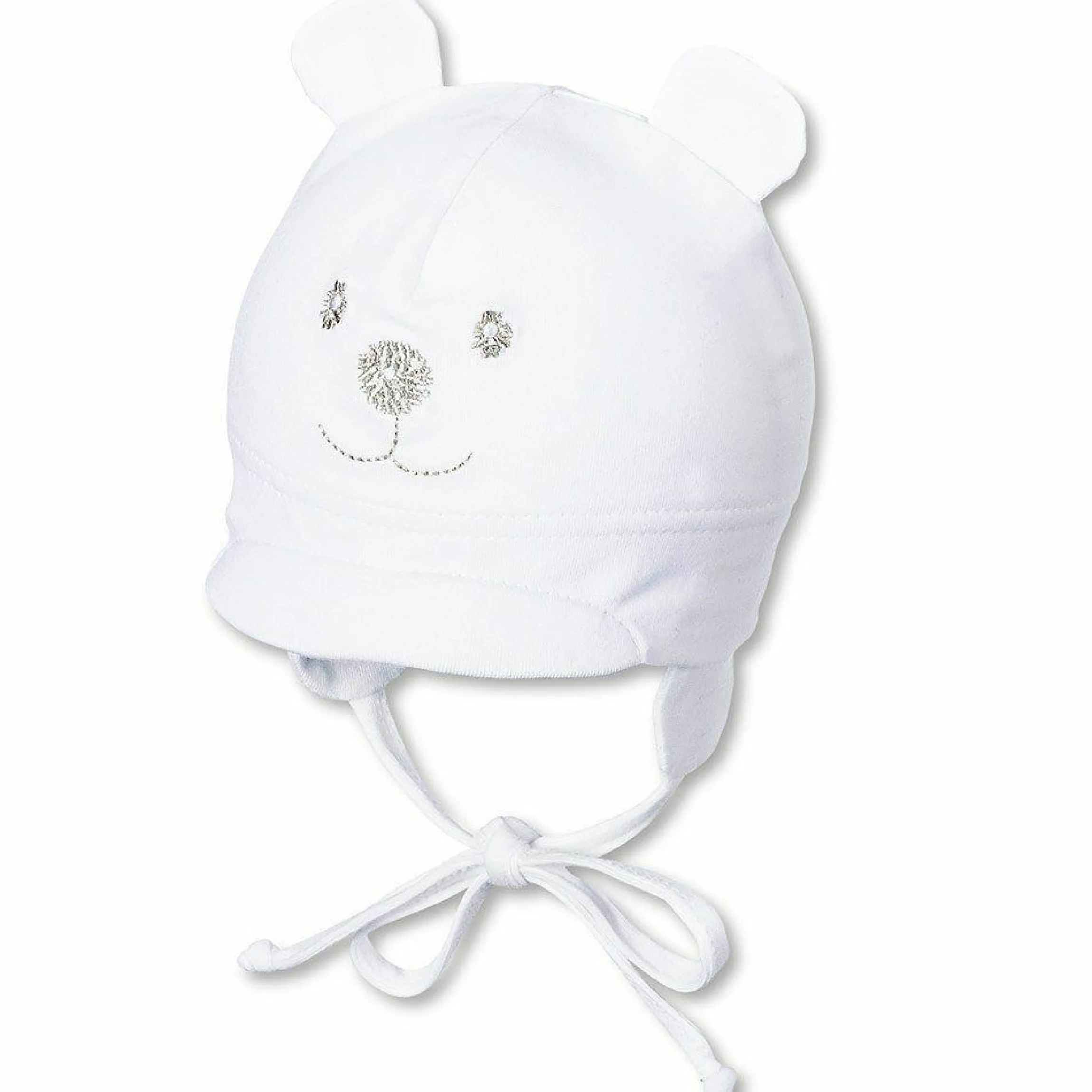 Erstlingsmütze Bär - Weiß - Gr. 39
