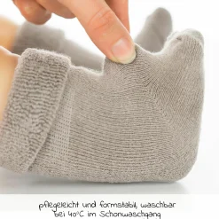 Erstlingssocken 6er Pack Baby Söckchen, 3 Paar mit Umschlag, 3 Paar ohne Umschlag - Gr. 0 - 3 Monate - Natur