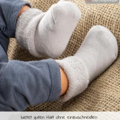 Erstlingssocken 6er Pack Baby Söckchen mit Umschlag - Gr. 0 - 3 Monate - Natur