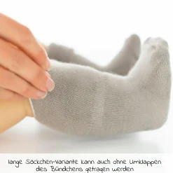 Erstlingssocken 6er Pack Baby Söckchen mit Umschlag - Gr. 0 - 3 Monate - Natur