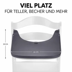 Essbrett & Tisch aus Holz für Alpha Hochstühle (Wooden Tray) - Dark Grey