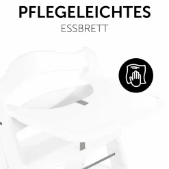 Essbrett und Tisch aus Holz für Alpha Hochstühle (Wooden Tray) - Weiß