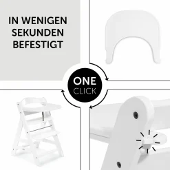 Essbrett und Tisch für Alpha Hochstuhl (Click Tray) - White / Weiss