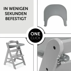 Essbrett und Tisch für Alpha Hochstuhl (Click Tray) - Grey / Grau