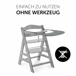 Essbrett und Tisch für Alpha Hochstuhl (Click Tray) - Grey / Grau