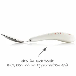 Esslern Besteck-Set 4-teilig mit ergonomsichen Griffen - Punkte - Weiß