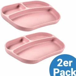 Esslern-Teller aus Silikon 2er Pack - Rose
