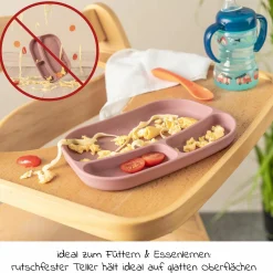 Esslern-Teller aus Silikon 2er Pack - Rose