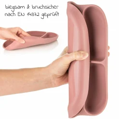 Esslern-Teller aus Silikon 2er Pack - Rose