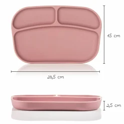 Esslern-Teller aus Silikon 2er Pack - Rose