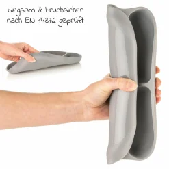 Esslern-Teller aus Silikon - Grau