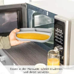 Esslern-Teller aus Silikon - Grau