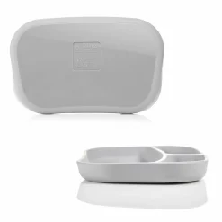 Esslern-Teller aus Silikon 2er Pack - Grau