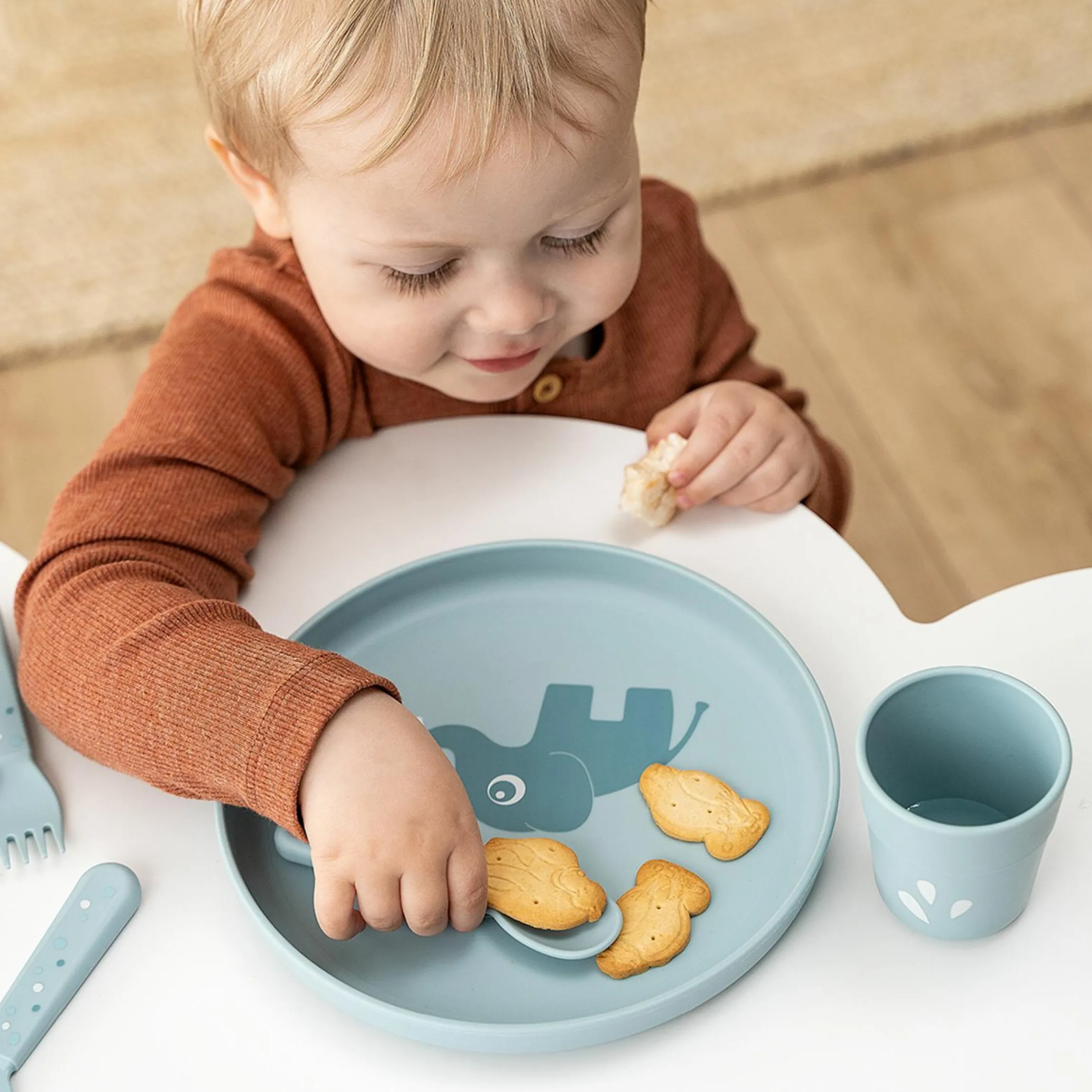 Esslern-Teller Foodie - Elphee - Blau