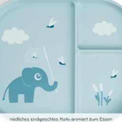 Esslern-Teller mit Unterteilung Foodie - Elphee - Blau