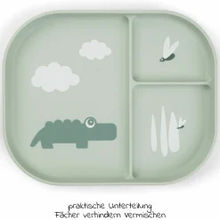 Esslern-Teller mit Unterteilung Foodie - Croco - Grün