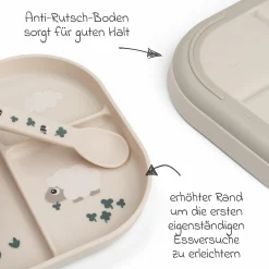 Esslern-Teller mit Unterteilung Foodie - Tiny Farm - Sand