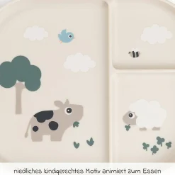 Esslern-Teller mit Unterteilung Foodie - Tiny Farm - Sand