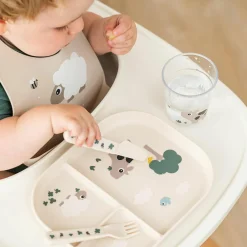 Esslern-Teller mit Unterteilung Foodie - Tiny Farm - Sand