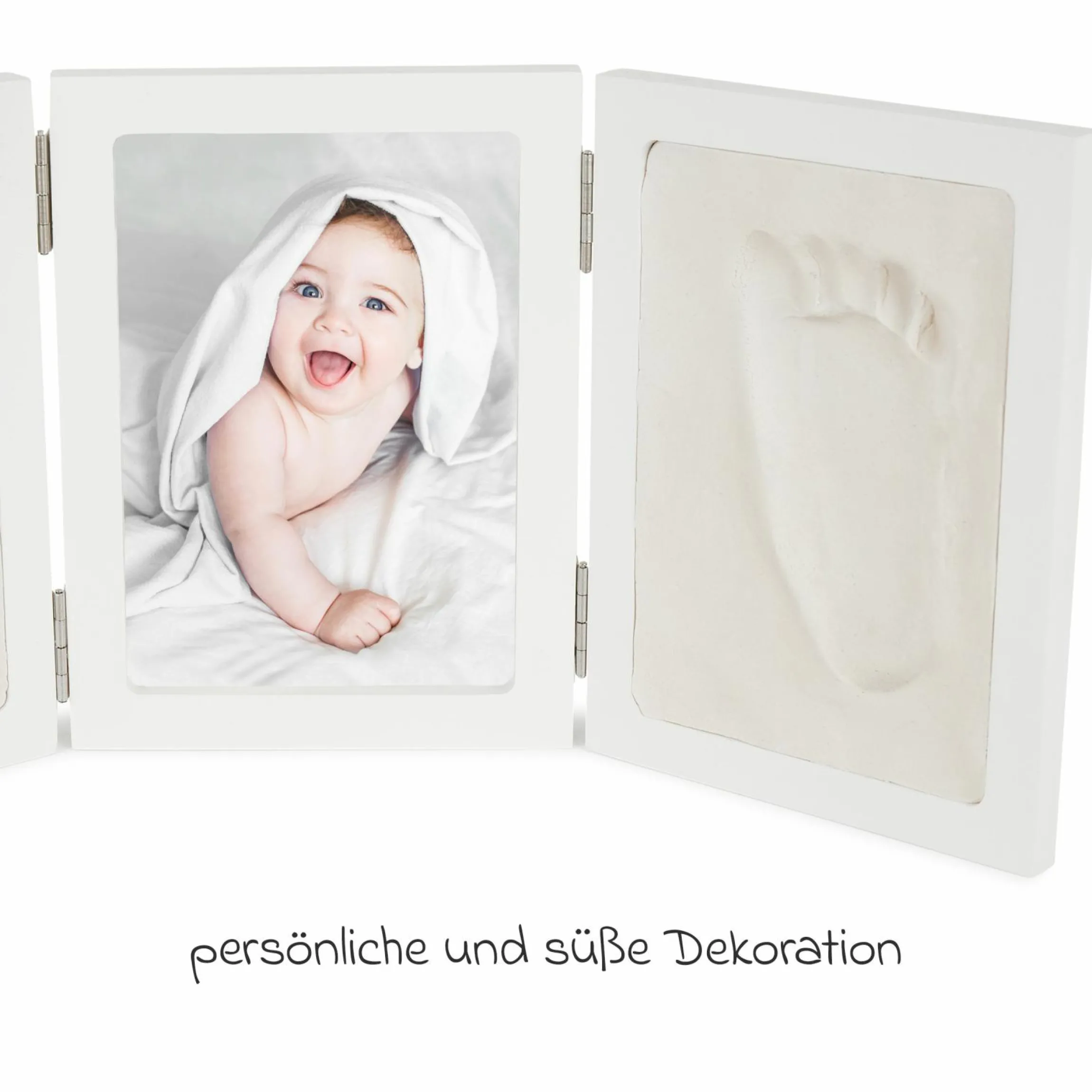 3-Fach-Rahmen für Foto und Abdrücke - Weiß