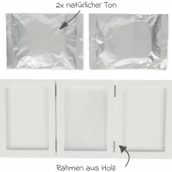 3-Fach-Rahmen für Foto und Abdrücke - Weiß