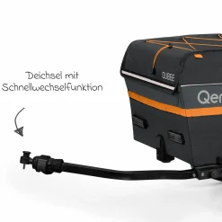 Fahrradlastenanhänger Qubee mit Kupplung Fassungsvermögen 130 Liter Volumen - Grey