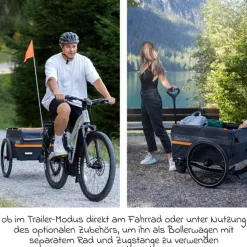 Fahrradlastenanhänger Qubee XL mit Kupplung Fassungsvermögen 220 Liter Volumen - Limited Edition - Petrol