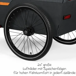Fahrradlastenanhänger Qubee XL mit Kupplung Fassungsvermögen 220 Liter Volumen - Grey