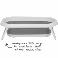 Faltbare Baby-Badewanne Bath 2 Go + Gratis Mull-Waschhandschuh 8er Pack - Orchidee / Puder