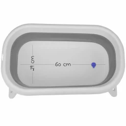 Faltbare Baby-Badewanne Bath 2 Go + Gratis Mull-Waschhandschuh 8er Pack - Orchidee / Puder