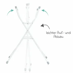 Faltbare Baby-Badewanne mit integriertem Thermometer & Gestell - Grau Weiß
