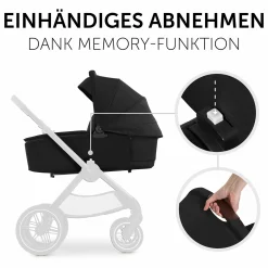 Faltbare Babywanne (Carrycot) für Walk N Care Kinderwagen - Black